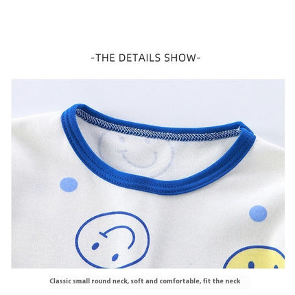 Children's Pure Cotton Warm Pajamas Set-Boys and Girls Baby Home Clothes Autumn