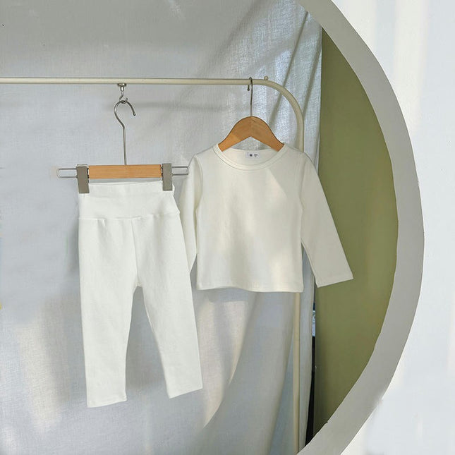 Autumn Pajama Set for Boys and Girls - 2-Piece Set of Cotton Long Sleeve Top and Pants for Toddlers