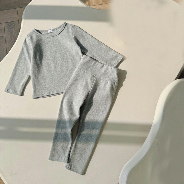 Autumn Pajama Set for Boys and Girls - 2-Piece Set of Cotton Long Sleeve Top and Pants for Toddlers
