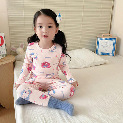 Children's Cotton Pajama Set - Boys and Girls Cartoon Long Sleeve Long Pants 2-Piece Set 1