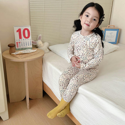 Children's Cotton Pajama Set - Boys and Girls Cartoon Long Sleeve Long Pants 2-Piece Set