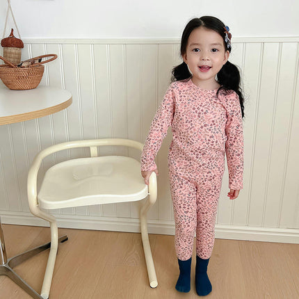 Children's Cotton Pajama Set - Boys and Girls Cartoon Long Sleeve Long Pants 2-Piece Set 1