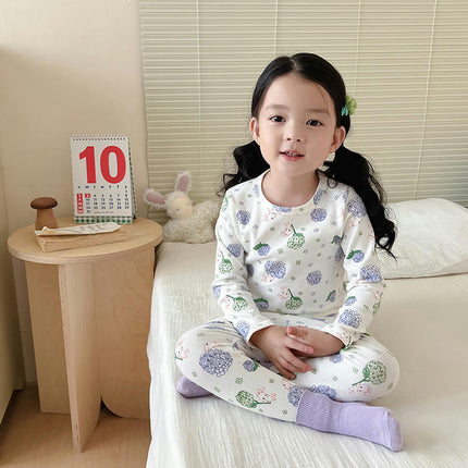 Children's Cotton Pajama Set - Boys and Girls Cartoon Long Sleeve Long Pants 2-Piece Set