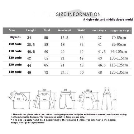 Boys Summer Clothes Children Air Conditioning Clothes Modal Suit - Solid Color Home Clothes 2-piece Set
