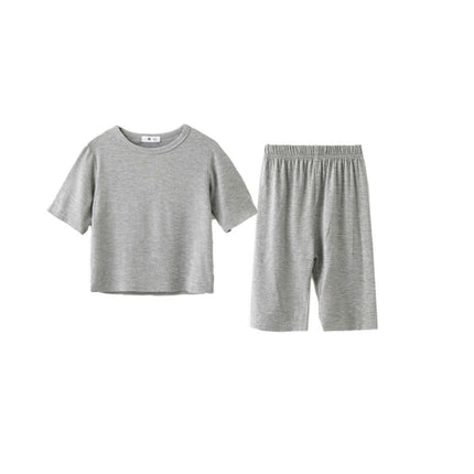 Summer Pajama Set for Boys and Girls - Casual Loose Short Sleeve Shorts 2-Piece Set 1