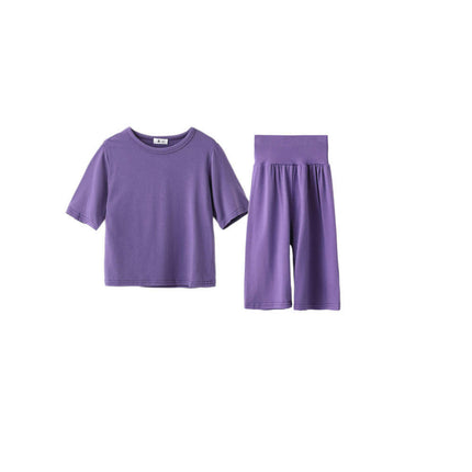 Summer Pajama Set for Boys and Girls - Casual Loose Short Sleeve Shorts 2-Piece Set 1