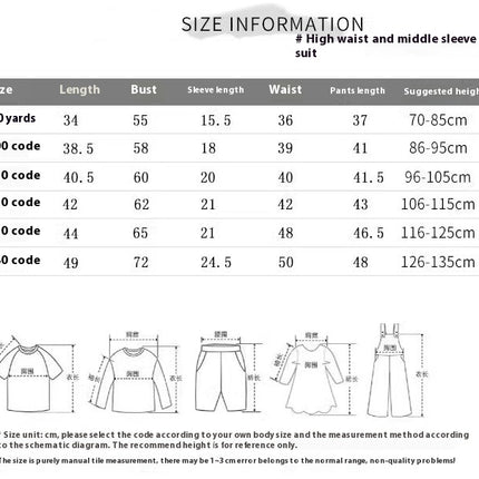 Summer Pajama Set for Boys and Girls - Casual Loose Short Sleeve Shorts 2-Piece Set 1