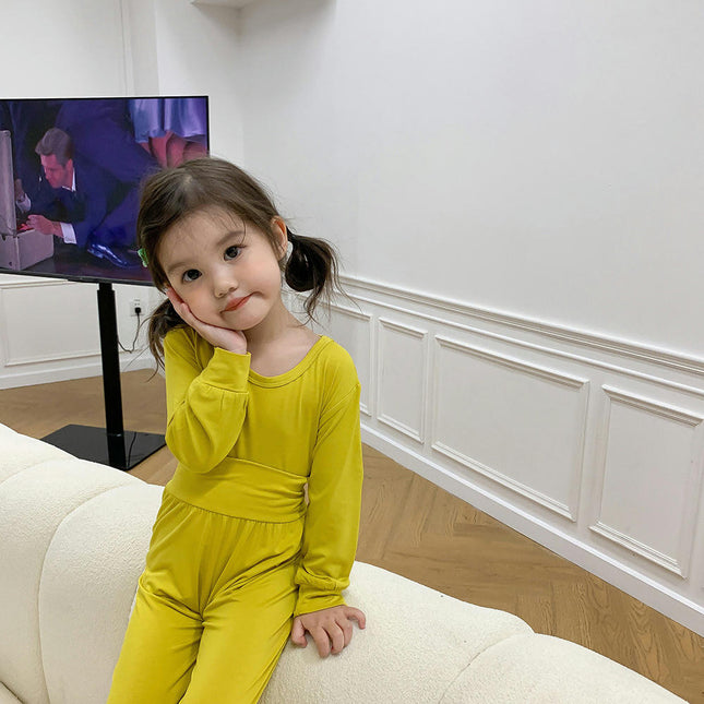 Girls Pajama Set-High Waist Modal Homewear Spring and Autumn Set