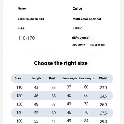 Men's and Women's Long-sleeved Pajamas and Home Clothes Set for Children in Spring and Autumn