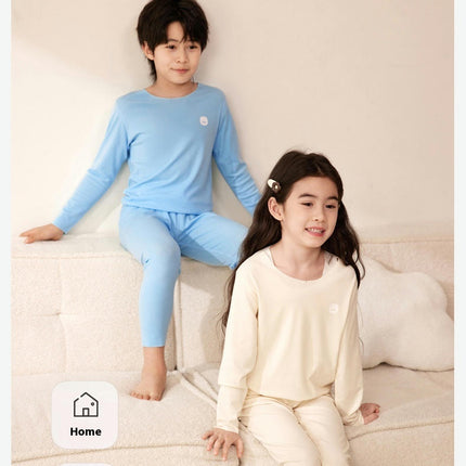 Men's and Women's Long-sleeved Pajamas and Home Clothes Set for Children in Spring and Autumn