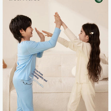 Men's and Women's Long-sleeved Pajamas and Home Clothes Set for Children in Spring and Autumn
