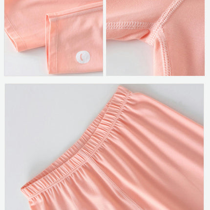 Children's Pajama Set-Summer Boys and Girls Solid Color Long Sleeve Home Clothes
