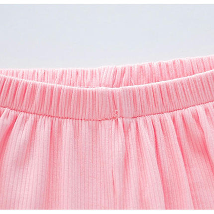 Girls Pajamas Short Sleeve Set Toddler Girls Summer Imitation Ice Silk Rabbit Pajamas
