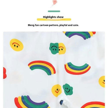 Girls Pajamas Short Sleeve Toddler Girls Summer Short Sets Imitation Ice Silk Sleepwear