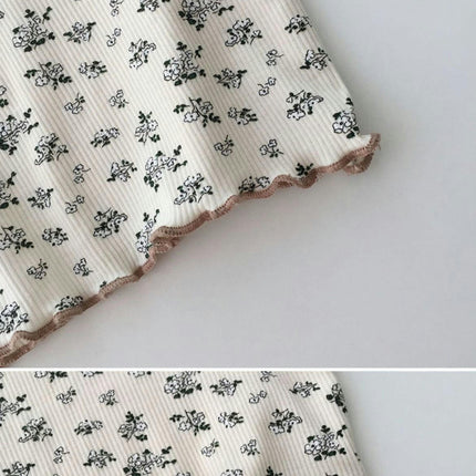 Girls Short-sleeved Floral Suit Can Be Worn Outside Baby 2-piece Pajamas Home Clothes