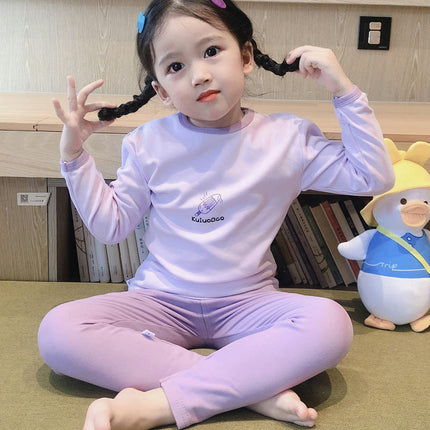 Children's Autumn Pajama Set - German Velvet Candy Colored Home Clothes 2-Piece Set