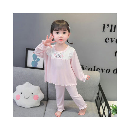 Girls Pajamas Set Cute Cartoon Long Sleeve Home Clothes Two-piece Set for Small and Medium Children