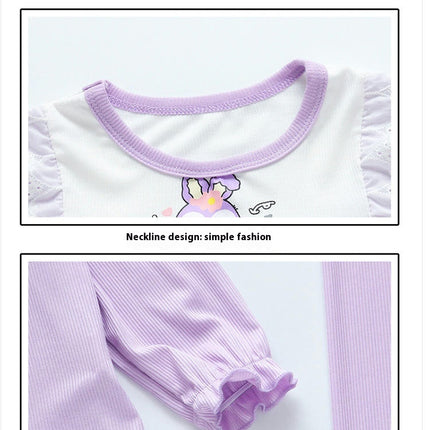 Girls Pajamas Set Cute Cartoon Long Sleeve Home Clothes Two-piece Set for Small and Medium Children