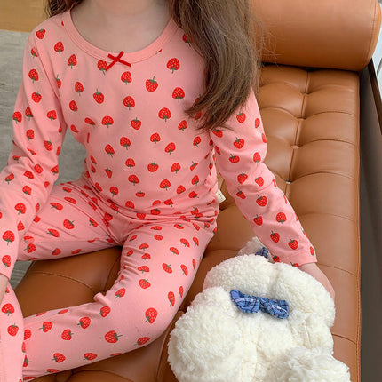 Girls Comfortable Home Clothes Cartoon Autumn Set 2-piece Casual Pajamas