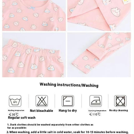 Girls Comfortable Home Clothes Cartoon Autumn Set 2-piece Casual Pajamas