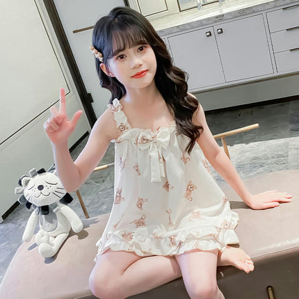 Little Girls Summer Short Sets Kids Ruffle Sleeveless Tank Tops and Shorts 2Pcs Pajamas