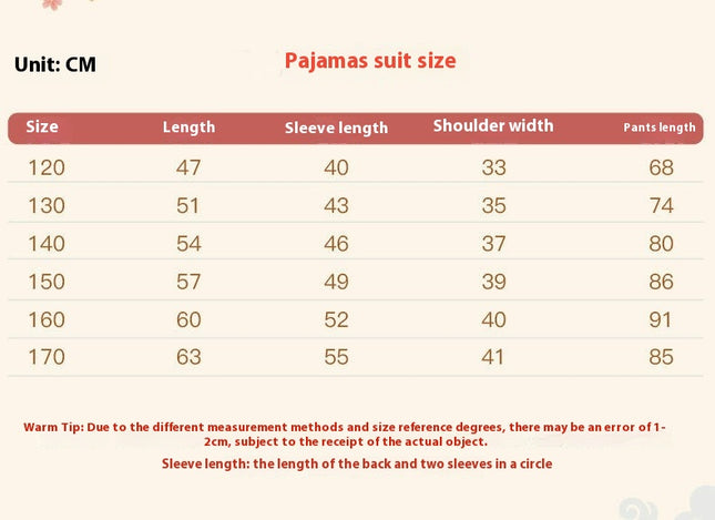 Girls' Pajamas Thin Set - Medium and Large Children's Simulation Silk Long Sleeve Home Clothes