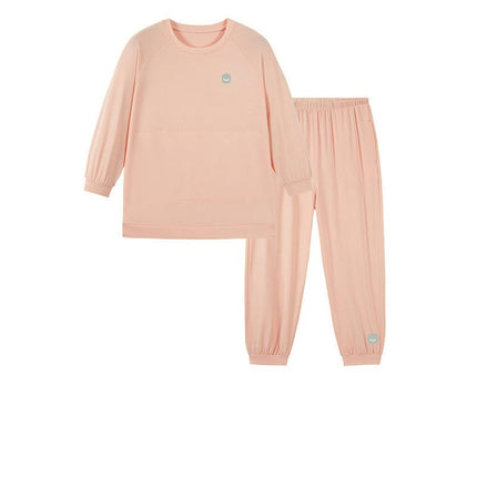 Girls' Thin Long-sleeved House Clothes 2-piece Set - Spring and Autumn Loose Pajamas Set