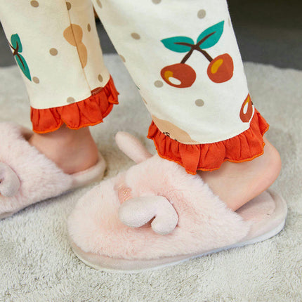 Spring and Autumn Cherry Strawberry Women's Pajamas Set Cartoon Anime Cotton Home Clothes Set