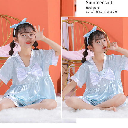 Girls' Pajamas and Home Clothes - Summer Princess Short Sleeve Air Conditioning Clothes Set