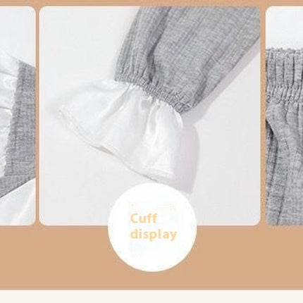 Children's Pajamas Girls Spring and Autumn Bowknot Long Sleeve Thin Set