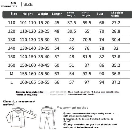 Girls Pajama Set Spring and Autumn Cute Pajamas 2-piece Set Long Sleeve Parent-child Wear Home Clothes