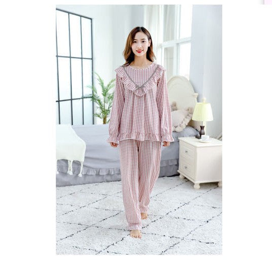 Girls Pajama Set Spring and Autumn Cute Pajamas 2-piece Set Long Sleeve Parent-child Wear Home Clothes