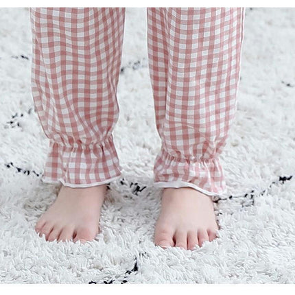 Girls Pajama Set Spring and Autumn Cute Pajamas 2-piece Set Long Sleeve Parent-child Wear Home Clothes
