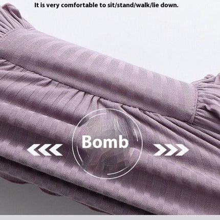 Girls' Soft and Comfortable Imitation Ice Silk Round Neck Wrinkles Pajamas 2 -Piece Set