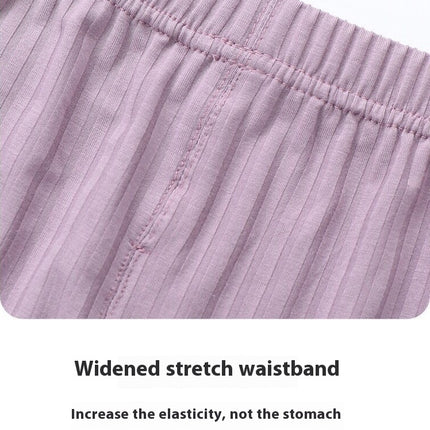 Girls' Soft and Comfortable Imitation Ice Silk Round Neck Wrinkles Pajamas 2 -Piece Set