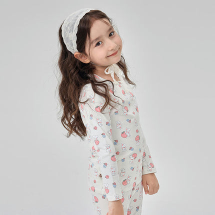Leisurely Bunny Children's Pajamas 2-piece Set Cotton Long-sleeved Children's Home Clothes 1