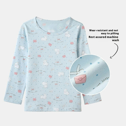 Leisurely Bunny Children's Pajamas 2-piece Set Cotton Long-sleeved Children's Home Clothes