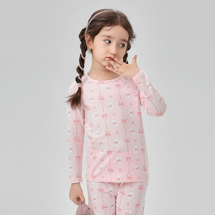 Cute Bunny Children's Pajamas 2-piece Set Class A Lycra Children's Home Clothes