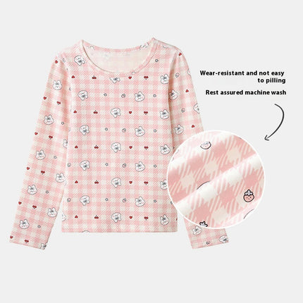 Cute Bunny Children's Pajamas 2-piece Set Class A Lycra Children's Home Clothes 1