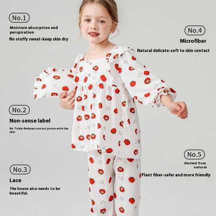 Children's Pajamas 2-piece Set - Long Sleeve Homewear Set - Cute Cartoon Bunny Pajamas