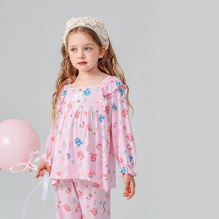Children's Home Clothes - Long Sleeve Boneless Suit - Cute Cartoon Bunny Children's Pajamas