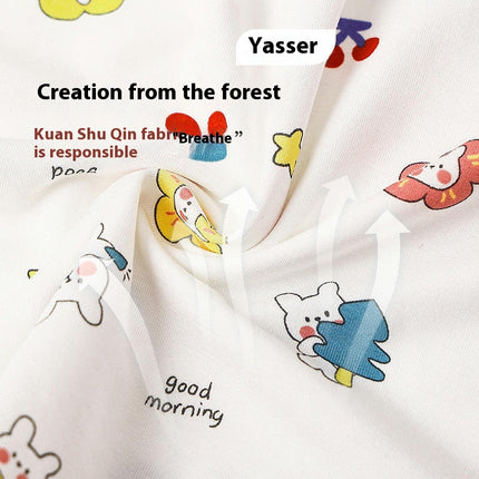 Children's Home Clothes - Long Sleeve Boneless Suit - Cute Cartoon Bunny Children's Pajamas