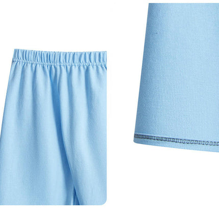 2-Piece Pajamas for Boys and Girls-Summer Pure Cotton Solid Color Children's Pajamas Short Set