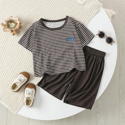 Family Pajamas 2-piece Set Children's Short-sleeved Set Summer Home Clothes Set