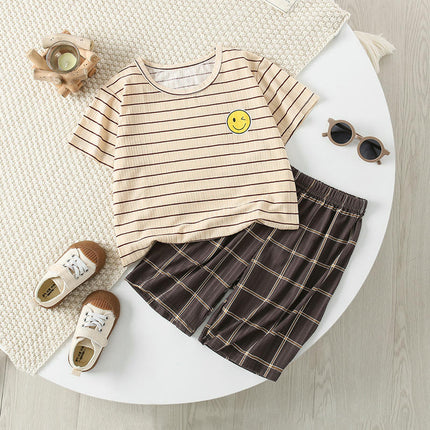Family Pajamas 2-piece Set Children's Short-sleeved Set Summer Home Clothes Set