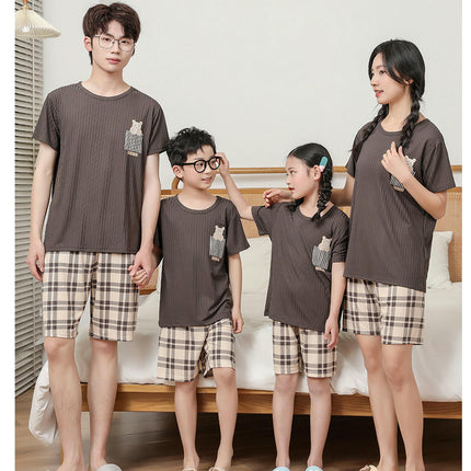 Family Pajamas 2-piece Set Children's Short-sleeved Set Summer Home Clothes Set