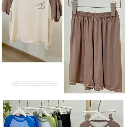 Children's Pajamas 2-piece Summer-Boys Modal Short-sleeved Home Clothes Set