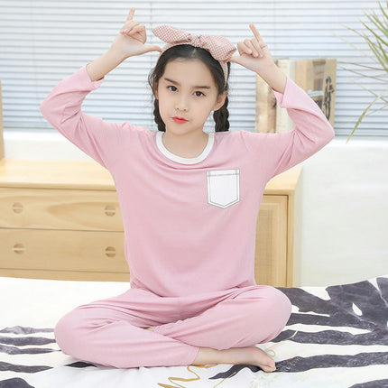 Boys' Pajamas 2-piece Set - Loose House Clothes for Middle and Large Children with Long Sleeves and Pants