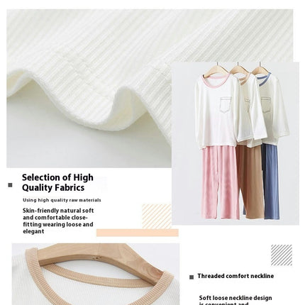 Boys' Pajamas 2-piece Set - Loose House Clothes for Middle and Large Children with Long Sleeves and Pants