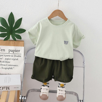 Children's Pajamas Ice Feel Cotton Boy Summer Thin Home Service Girl Short -Sleeved Suit